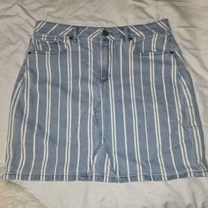 Loft Sz 10 Striped Denim Skirt